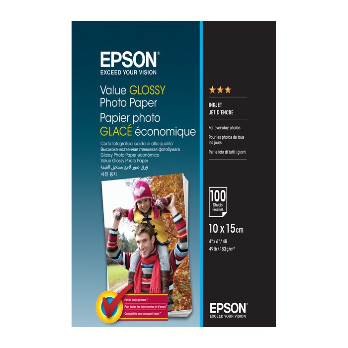 EPSON Fotopapier S400039 10,0 x 15,0 cm hochglänzend 183 g/qm 100 Blatt