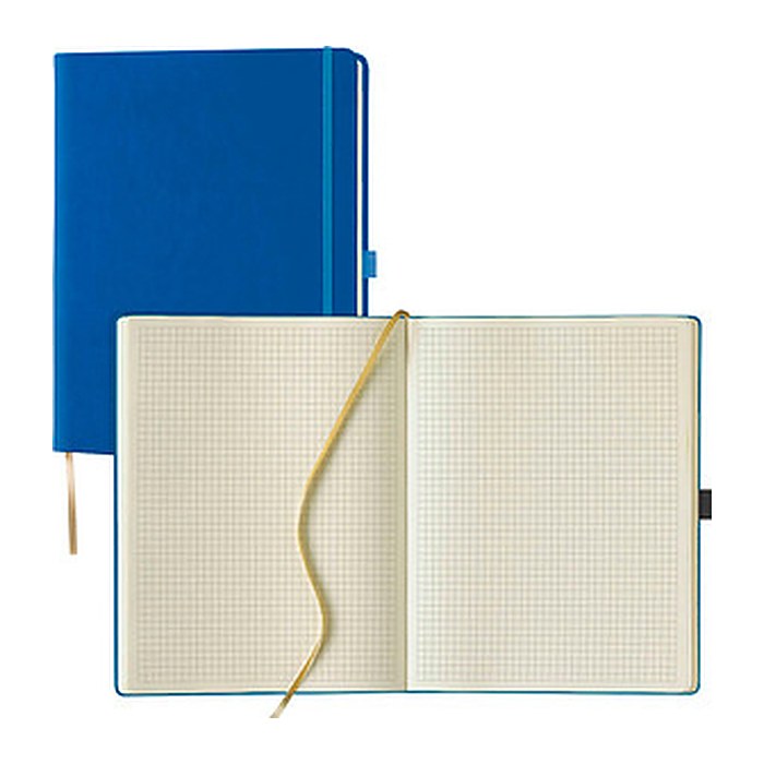 Lediberg Notizbuch Tucson ca. DIN A4 kariert, blau Hardcover 240 Seiten, 1 St.