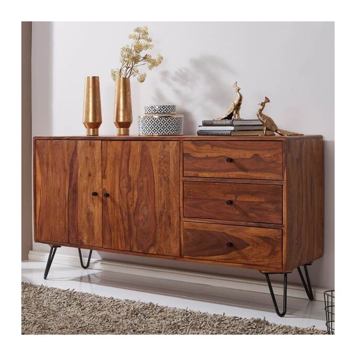 WOHNLING Sideboard, WL5.629 sheesham 145,0 x 40,0 x 75,0 cm, 1 St.