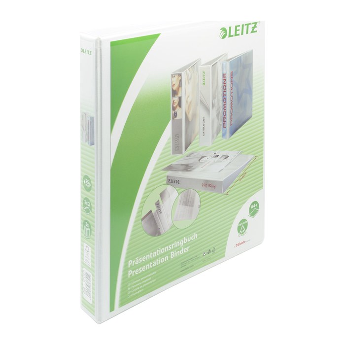 LEITZ Präsentationsringbücher 2-Ringe weiß 4,4 cm DIN A4, 6 St.