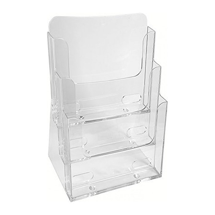 Exacompta Tischprospekthalter Office Exacryl transparent DIN A4 3 Fächern 23,7 x 15,5 x 33,9 cm, 1 St.
