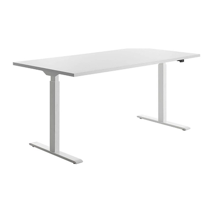 Topstar E-Table elektrisch höhenverstellbarer Schreibtisch weiß rechteckig, T-Fuß-Gestell weiß 160,0 x 80,0 cm