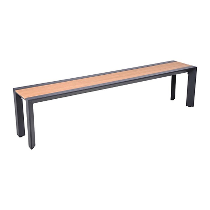 Garden Pleasure Sitzbank SILEA 305474 anthrazit, holz-optik natur Metall 180,0 cm