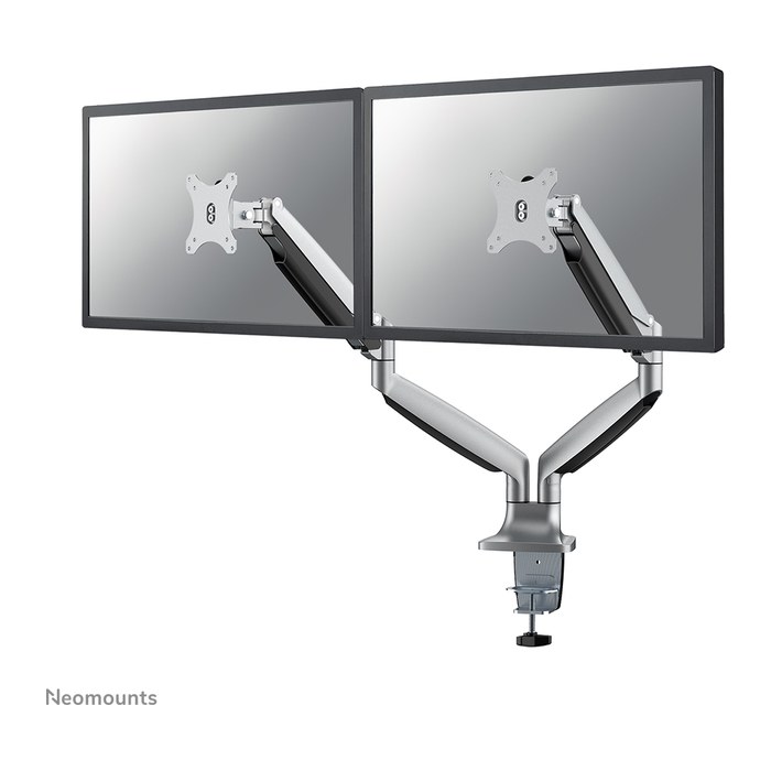 Neomounts Monitor-Halterung NM-D750DSILVER silber für 2 Monitore, Tischklemme, Tischbohrung