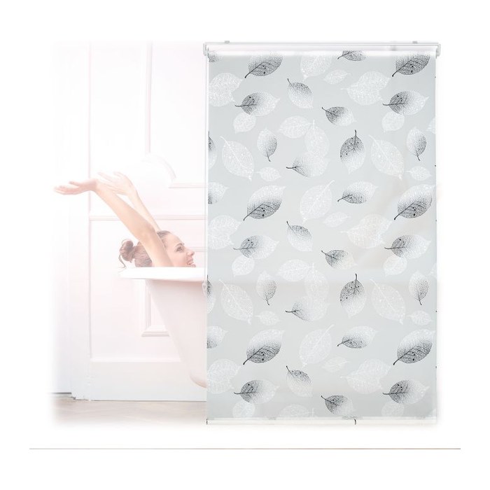relaxdays Duschrollo Blätter 80,0 x 240,0 cm