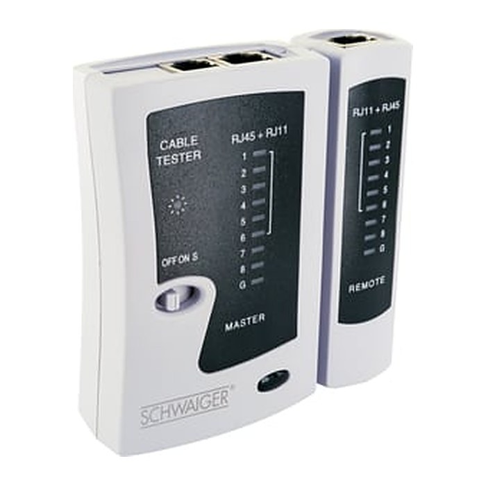 Schwaiger Netzwerkkabeltester RJ45/RJ11 Weiß