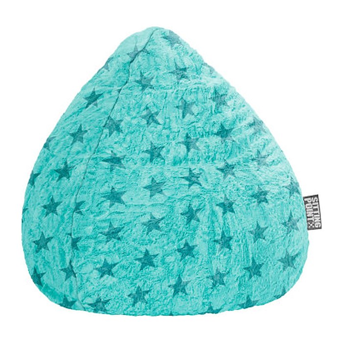SITTING POINT Fluffy Stars L Sitzsack türkis