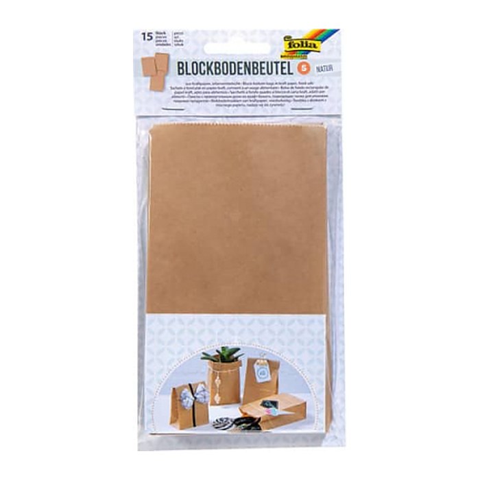 folia Faltenbeutel S natur braun 10,0 x 17,5 cm, 15 St.