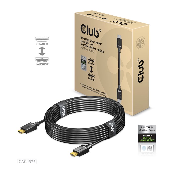 Club3D HDMI-Kabel A -> A 2.1 Ultra High Speed 10K HDR 5m retail