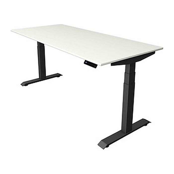 Kerkmann Move 4 elektrisch höhenverstellbarer Schreibtisch weiß rechteckig, T-Fuß-Gestell grau 180,0 x 80,0 cm