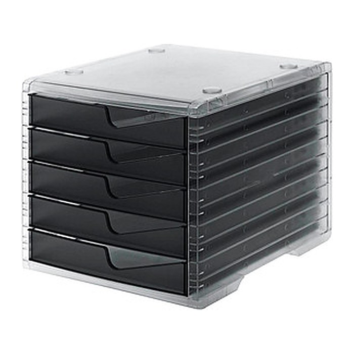 styro Schubladenbox styroswingbox light anthrazit 275-8430.924, DIN A4 mit 5 Schubladen, 1 St.
