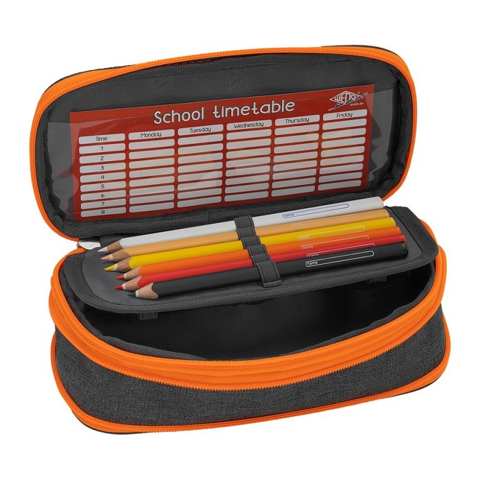 WEDO Schlampermäppchen NEON Stretch neongrün/grau, 23,0 x 12,0 cm