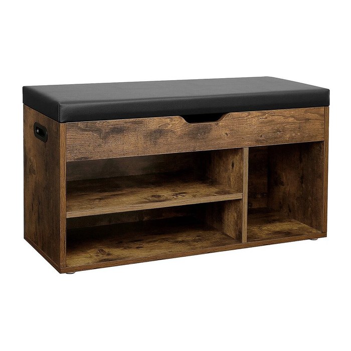 VASAGLE Schuhbank LHS30BX braun, schwarz Holz 80,0 cm