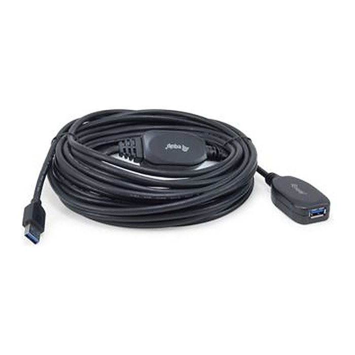 Equip Kabel USB-A3.0->A Akt. Erweiter. St/Bu 10.00m schwarz
