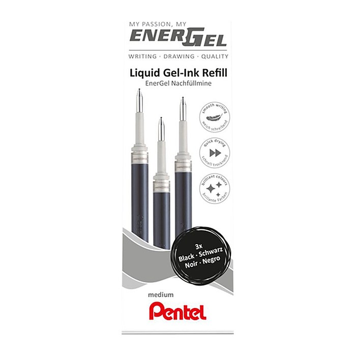 Pentel EnerGel Gelschreiberminen schwarz 0,35 mm 3 St.