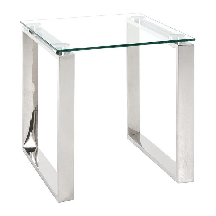 HAKU Möbel Beistelltisch rechteckig Glas transparent 42,0 x 42,0 x 45,0 cm, 1 St.