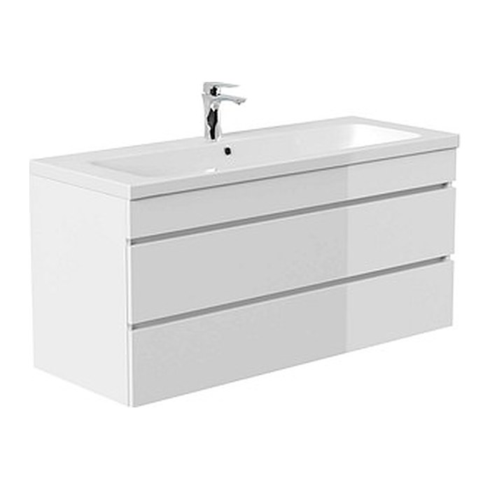 POSSEIK Waschbecken mit Unterschrank FELLINI 120 weiß glanz 120,0 x 48,0 x 58,4 cm