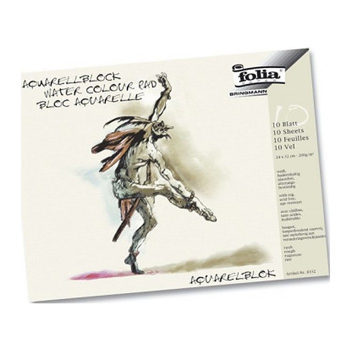 folia Aquarellblock 30,0 x 40,0 cm 200 g/qm, 10 Blatt, 1 Block