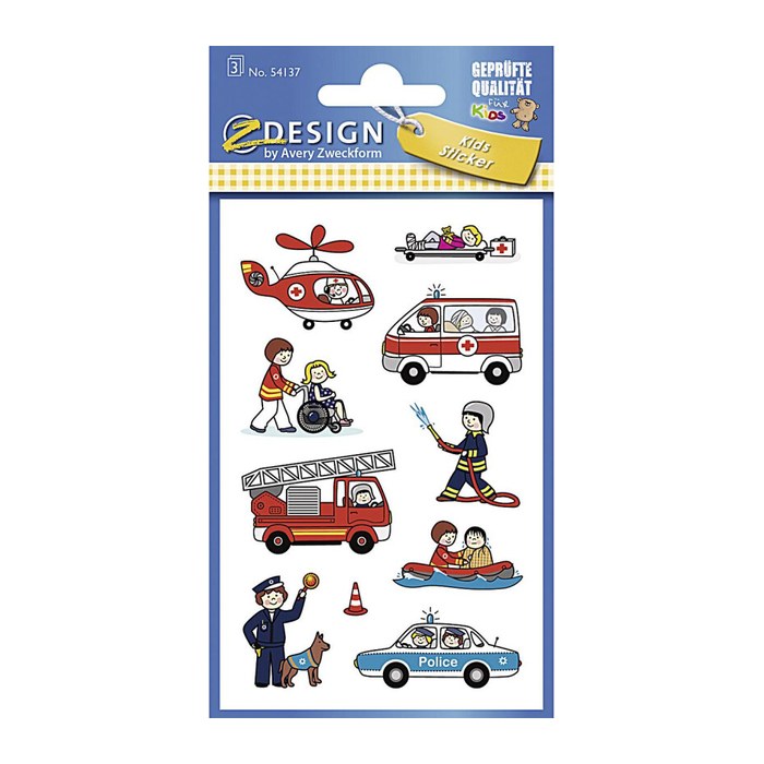 AVERY Zweckform Aufkleber 54137 Feuerwehr, 30 Etiketten