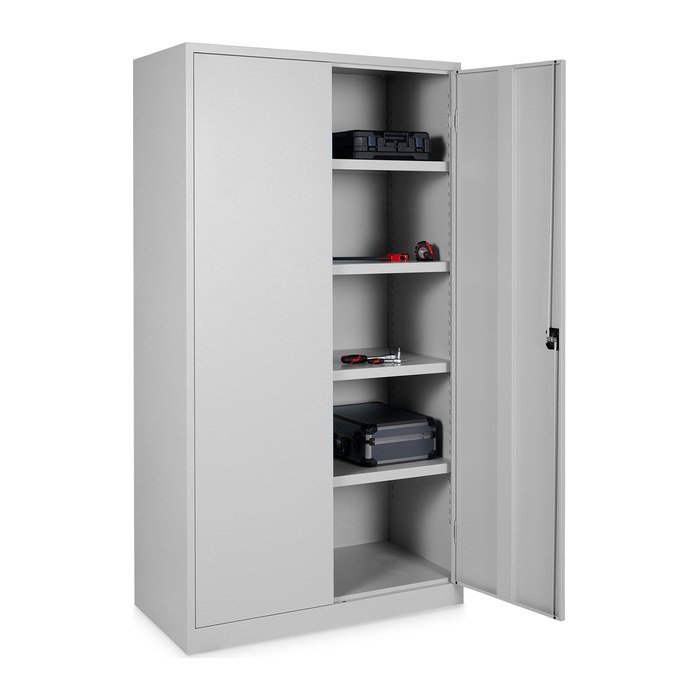Stahlschrank – 920 x 500 (5 OH) – Korpus in Lichtgrau (Türen Lichtgrau)