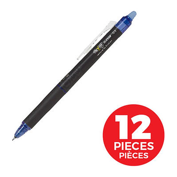 PILOT FRIXION point CLICKER Tintenroller schwarz 0,3 mm, Schreibfarbe: blau, 1 St.