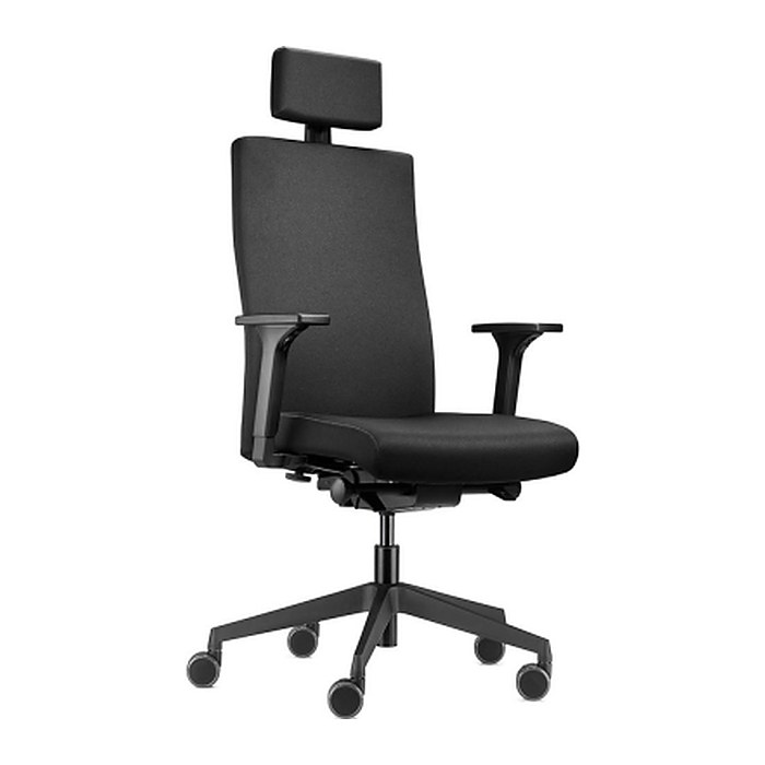 Trendoffice by Dauphin Bürostuhl to-strike comfort mit Nackenstütze, 9246 Stoff schwarz, Gestell schwarz