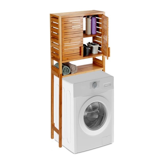 relaxdays Waschmaschinenschrank, 10024184_0 braun 1 Fachboden 66,0 x 26,0 x 164,5 cm