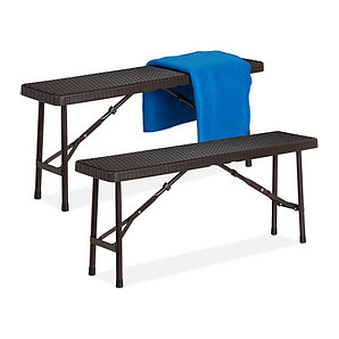 relaxdays Bierbänke 10035749_0 braun Kunststoff 100,0 cm, 2 St.