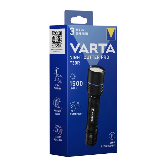 VARTA Night Cutter Pro F30R LED Taschenlampe schwarz 16,9 cm, 1500 Lumen, 1 St.