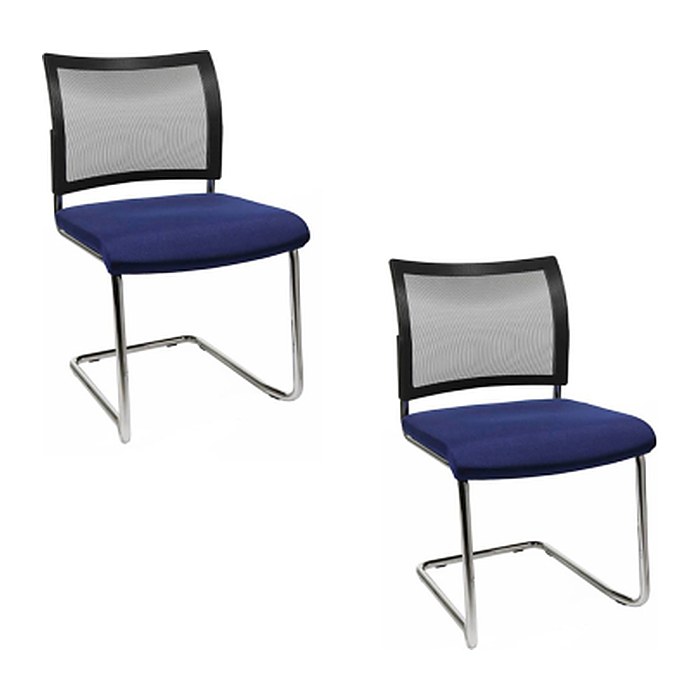 Topstar Besucherstühle Visit 20 Net NV490 G260 blau, schwarz Stoff, 2 St.