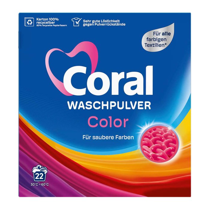 Coral COLOR Waschmittel Pulver, 1,43 kg