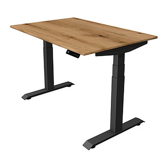 Kerkmann Move 4 elektrisch höhenverstellbarer Schreibtisch eiche rechteckig, T-Fuß-Gestell grau 120,0 x 80,0 cm