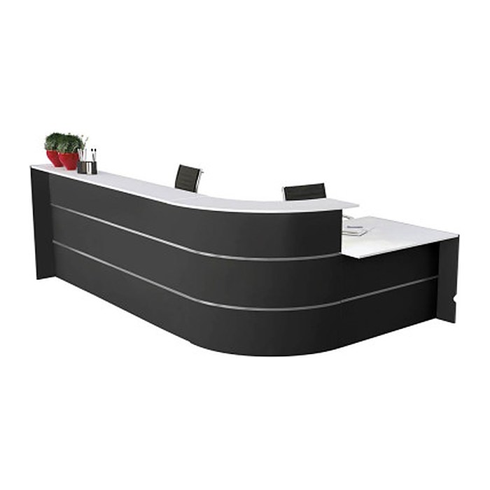 Kerkmann Empfangstheke BARI L-Form, anthrazit, weiß 370,0 x 200,0 x 112,0 cm