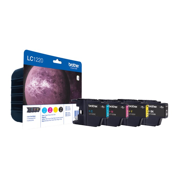 brother LC-1220BK/C/M/Y schwarz, cyan, magenta, gelb Druckerpatronen, 4er-Set