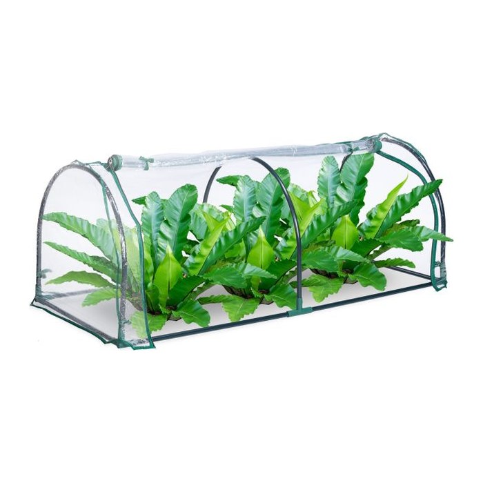 relaxdays Frühbeet Metall transparent 130,0 x 60,0 x 50,0 cm, 1 St.