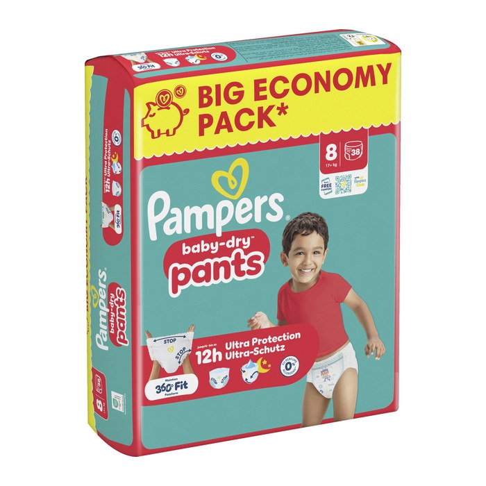 Pampers® Windeln baby-dry™ BIG PACK  Gr. 8 (17+ kg) für Kids und Teens, 38 St.