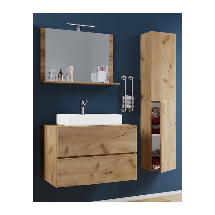 VCM my bath Badmöbel-Set 4-teilig Lendas L 915209 honig-eiche 114,0 x 52,0 x 150,0 cm
