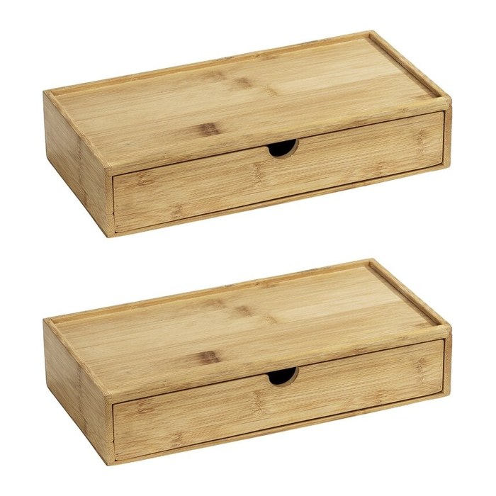 WENKO Terra Ordnungsboxen braun 28,0 x 14,0 x 6,0 cm, 2 St.