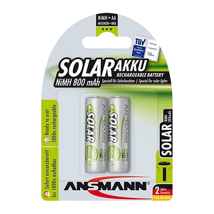 ANSMANN Akkus Solar Ni-MH Mignon AA 800 mAh, 2 St.