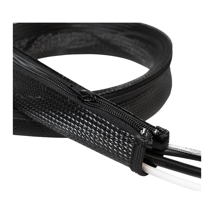 Logilink Kabelschlauch Reißverschl. AD: 30 mm, schwarz, 2 m