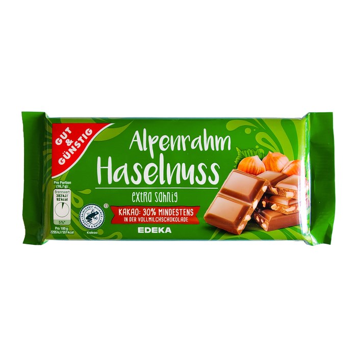GUT&GÜNSTIG Alpenrahm Haselnuss Schokolade 100,0 g, 1 St.