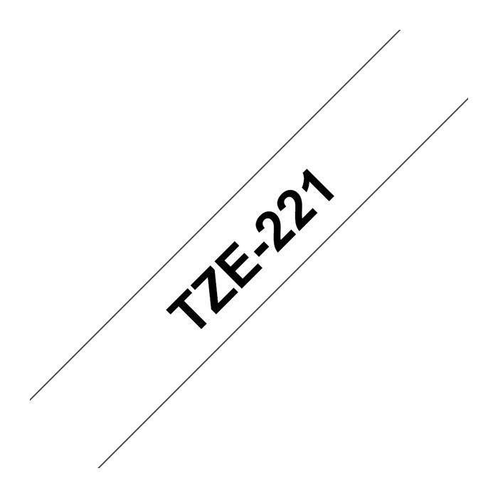 brother Schriftband TZe-221 TZE221, 9 mm, schwarz auf weiß, 1 St.