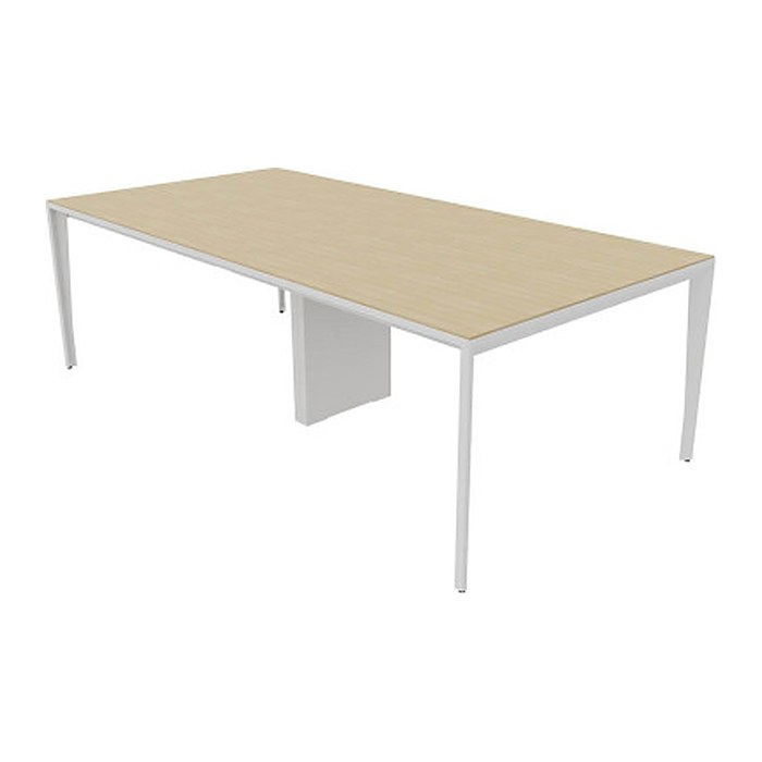 Quadrifoglio Konferenztisch X5 eiche rechteckig, 4-Fuß-Gestell weiß, 240,0 x 120,0 x 75,0 cm