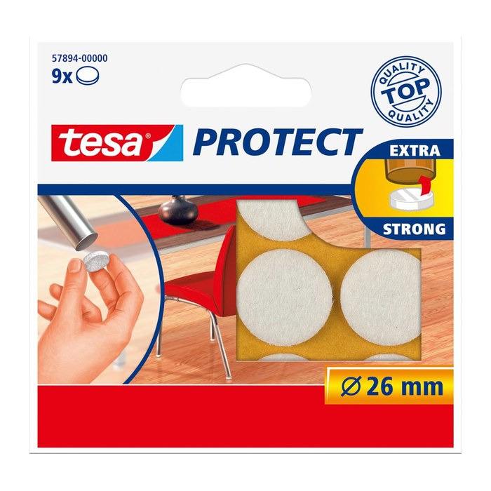 tesa Protect® Filzgleiter Kunststoff Ø 2,6 cm, 9 St.