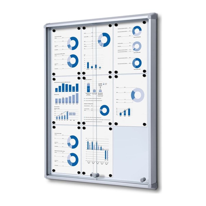 Showdown® Displays Schaukasten SL grau 9x DIN A4 72,0 x 5,9 x 98,2 cm, 1 St.
