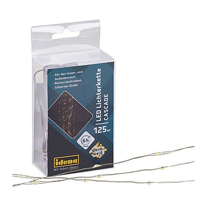 Idena 125er Micro LED Lichterkette silber 1,7 m, 1 St.