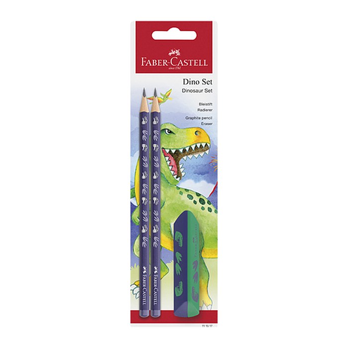 FABER-CASTELL Dino Bleistift-Set HB blau, 1 Set