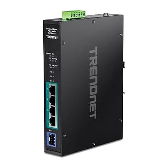 TRENDnet Industrial Switch 5-Port Gbit PoE+ -20/+65°C DIN-R