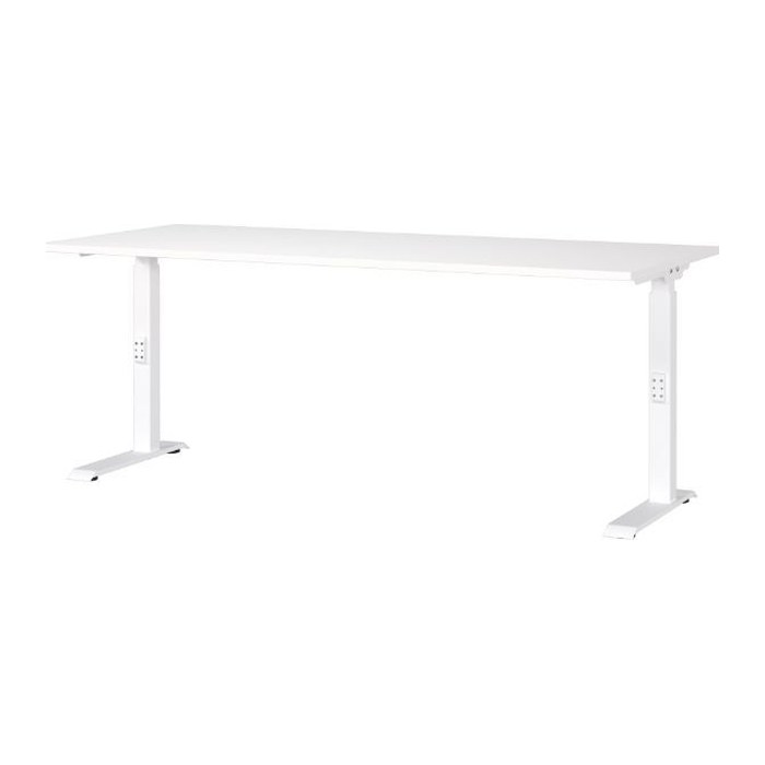 GERMANIA DOWNEY höhenverstellbarer Schreibtisch weiß rechteckig, C-Fuß-Gestell weiß 180,0 x 80,0 cm