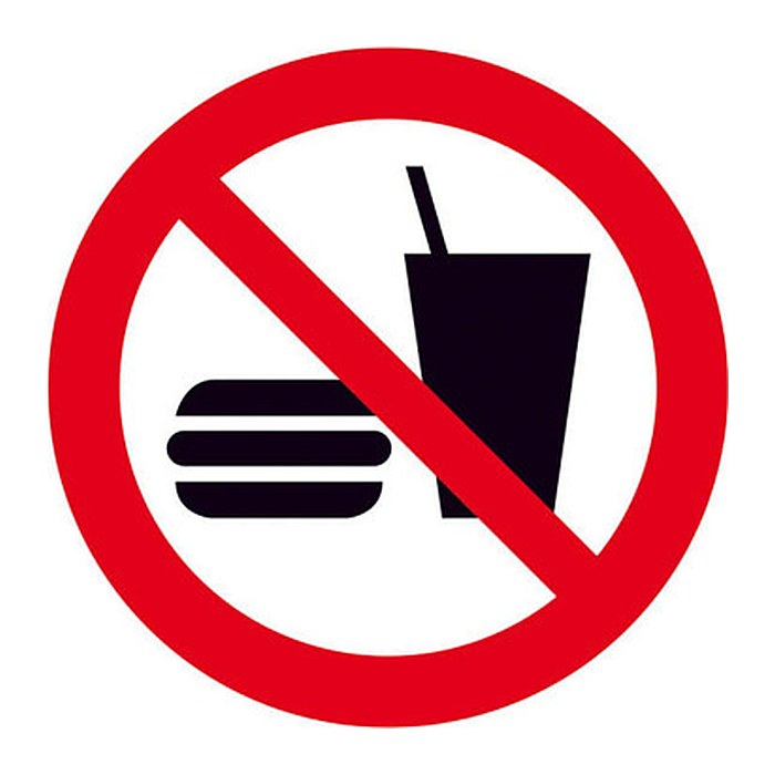 SafetyMarking® Verbotsaufkleber "Essen und Trinken verboten" rund 20,0 cm, 1 St.
